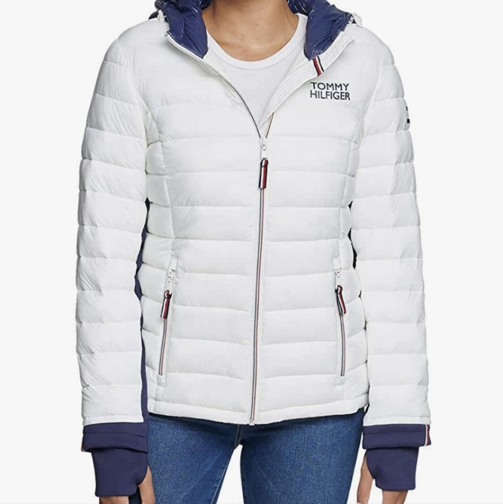 Tommy Hilfiger, packable lightweight hooded puffer jacket women M - Picture 14 of 14